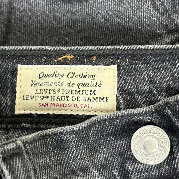 Levi's Ribcage Straight Ankle Premium Denim Washed Black Jeans - Picture 10 of 16